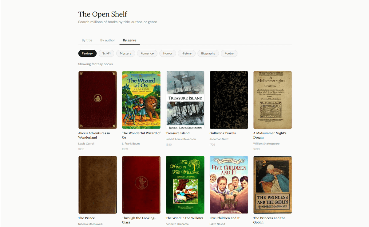 The Open Shelf screenshot